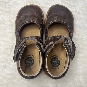 Girls Livie and Luca Brown Mary Jane Shoes